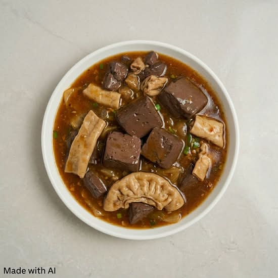 Pig's Blood with Intestine Soup (豬血湯)